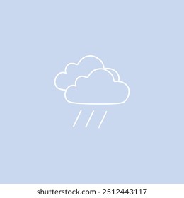 Imagen de la nube con las gotas de lluvia en un fondo azul