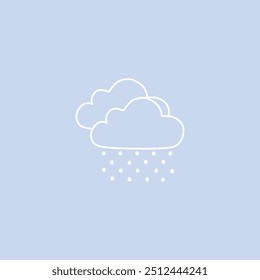 cloud image with snowflakes on blue background