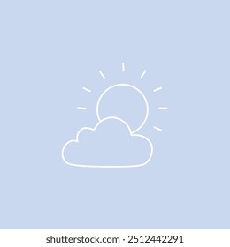 Imagen de la nube con la salida del sol sobre fondo azul