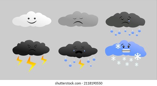 cloud images of characterful weather forecasts, clouds icon
