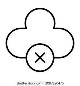 Cloud Inaccessible icon vector image. Can also be used for web apps, mobile apps and print media.