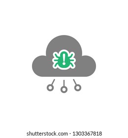 Cloud, infected icon. Element of Cyber and Security icon for mobile concept and web apps. Detailed Cloud, infected icon can be used for web and mobile