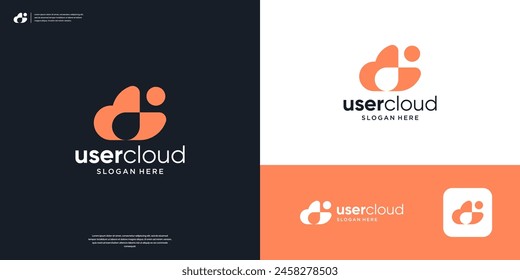 Plantilla de diseño de logo de Cloud infinity people.