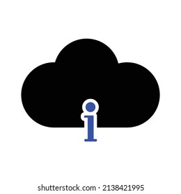 Cloud Info Icon.cloud symbol.Simple flat vector illustration for your web site design, logo, app, UI.