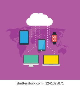 Cloud infographic flat illustration  design