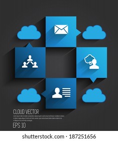 Ilustración vectorial de infografías en la nube