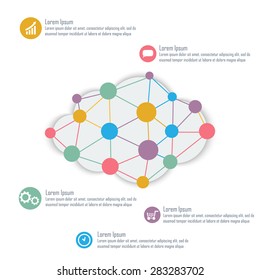 Cloud infographics. Vector illustration.
