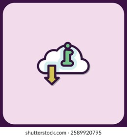 Cloud Information Download Icon Design