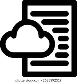 Información de la nube, icono de contorno de archivos