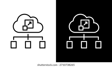 Infraestructura En La Nube Con Diseño De Conjunto De Iconos