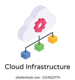 A cloud infrastructure isometric icon 

