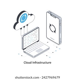 Ilustración de stock isométrica de Cloud Infrastructure. Ilustración de archivo EPS