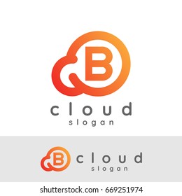 cloud initial Letter B Logo design