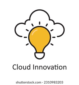 Cloud Innovation Filled Outline Icon Design illustration. Art and Crafts Symbol on White background EPS 10 File