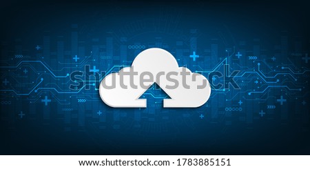 Cloud interface that shows data uploading to the internet.