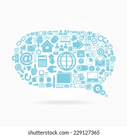 Cloud Internet connection dialogue vector icons