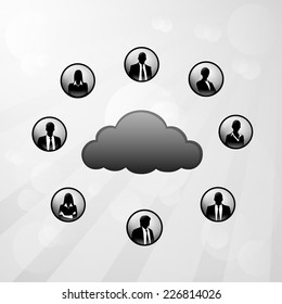 cloud internet connection social network communication icons vector illustration