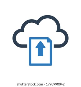 cloud internet file upload icon vector