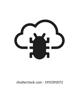 Cloud internet infected virus icon sign symbol