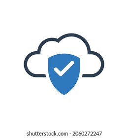 Símbolo del símbolo del icono de seguridad de Internet en la nube 