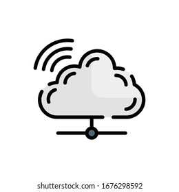Cloud Internet Vector filled outline icon style illustration.