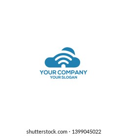 Cloud Internet Wireless Wifi Logo Design Vector