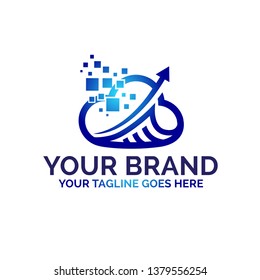 Cloud invest and graphic technology logo