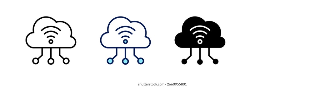 Cloud Iot All In One Icon Multi Styles Vektorsatz