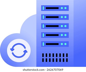 Cloud iot Edge computing Smart Manufacturing and Industry Icon Illustration