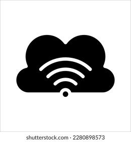 Cloud IOT icon with wifi sign, Internet of Things symbol, vector illustration on white background