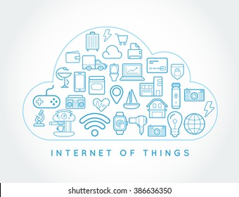 Cloud IOT Internet of Things Smart Home Vector Quality Design with Icons