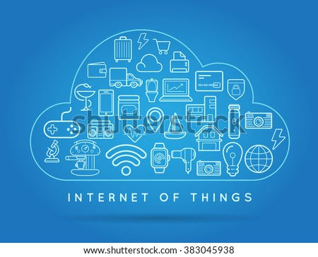 Cloud IOT Internet of Things Smart Home Vector Quality Design with Icons