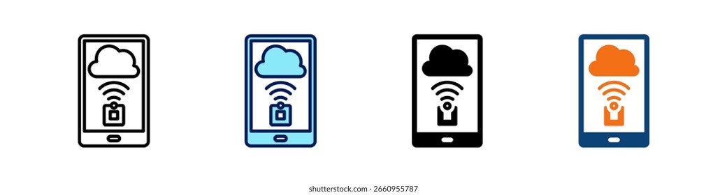 Cloud Iot Sensoren Alles in einem Symbol Multi Styles Vektorsatz