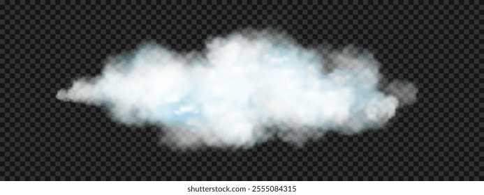 Cloud Isolated on transparent background,Abstract Sky with Fluffy White fog or Cotton,Vector 3d Nature elements for Spring,Summer,Group of Smoke,Cloud bubble,Cloud Comping Shape