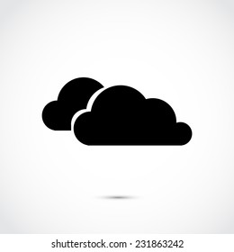 Cloud isolated on white background. Vector art.