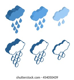 Cloud Isometric icon for Meteo applications. Weather rain.