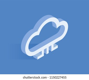 Cloud isometric icon. Vector illustration for web design in flat isometric 3D style.