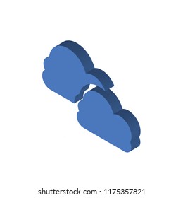 Cloud isometric left top view 3D icon