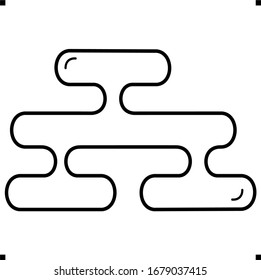 Cloud Japanese pattern symbol in outlines