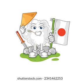 el vector de nube japonesa. personaje de caricatura