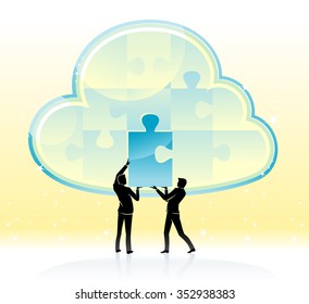 Cloud Jigsaw Puzzle-Piecing together a floating cloud