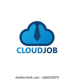 Diseño de plantilla de logotipo de trabajo en nube