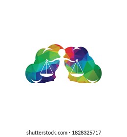 Cloud justice logo design. Law firm, lawyer or law office symbol.