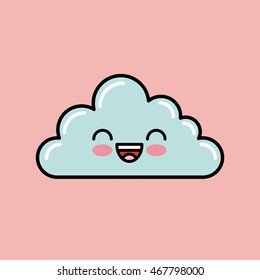 cloud kawaii icon vector illustration eps10 graphic
