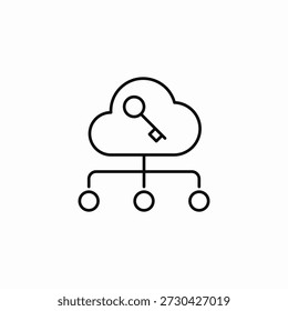 cloud key access icon sign vector