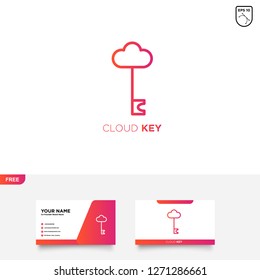 Cloud Key Logo Template, Free Business Card