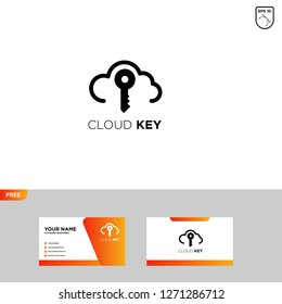 Cloud Key Logo Template, Free Business Card