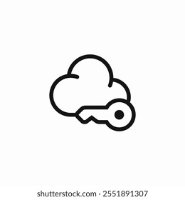 cloud key safety icon sign vector