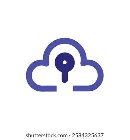 Cloud with a Key Symbolizing Secure Authentication System