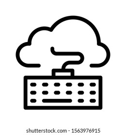 cloud keyboard vector thin line icon 